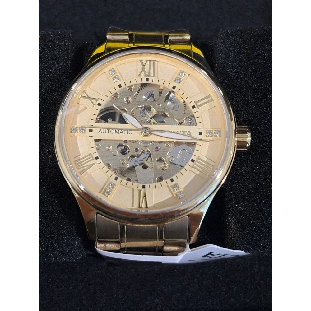 Invicta Objet D Art Automatic Men's Watch w/ Skeleton Dial - 40mm, Gold (69115)